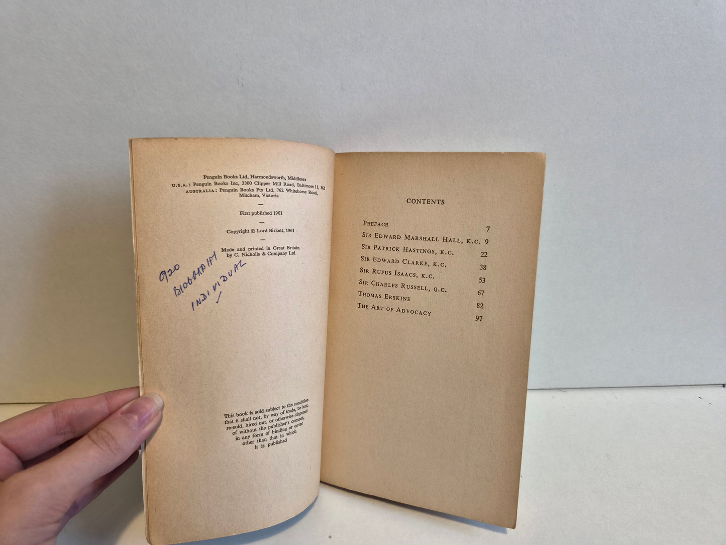 Six Great Advocates by Lord Birkett (1961)