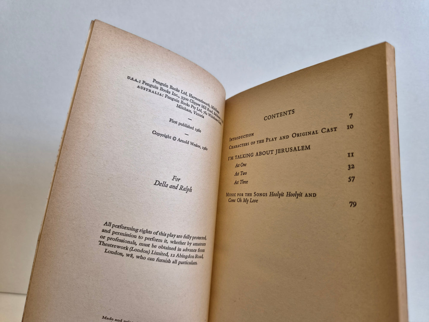 I'm Talking About Jerusalem by Arnold Wesker (1960)
