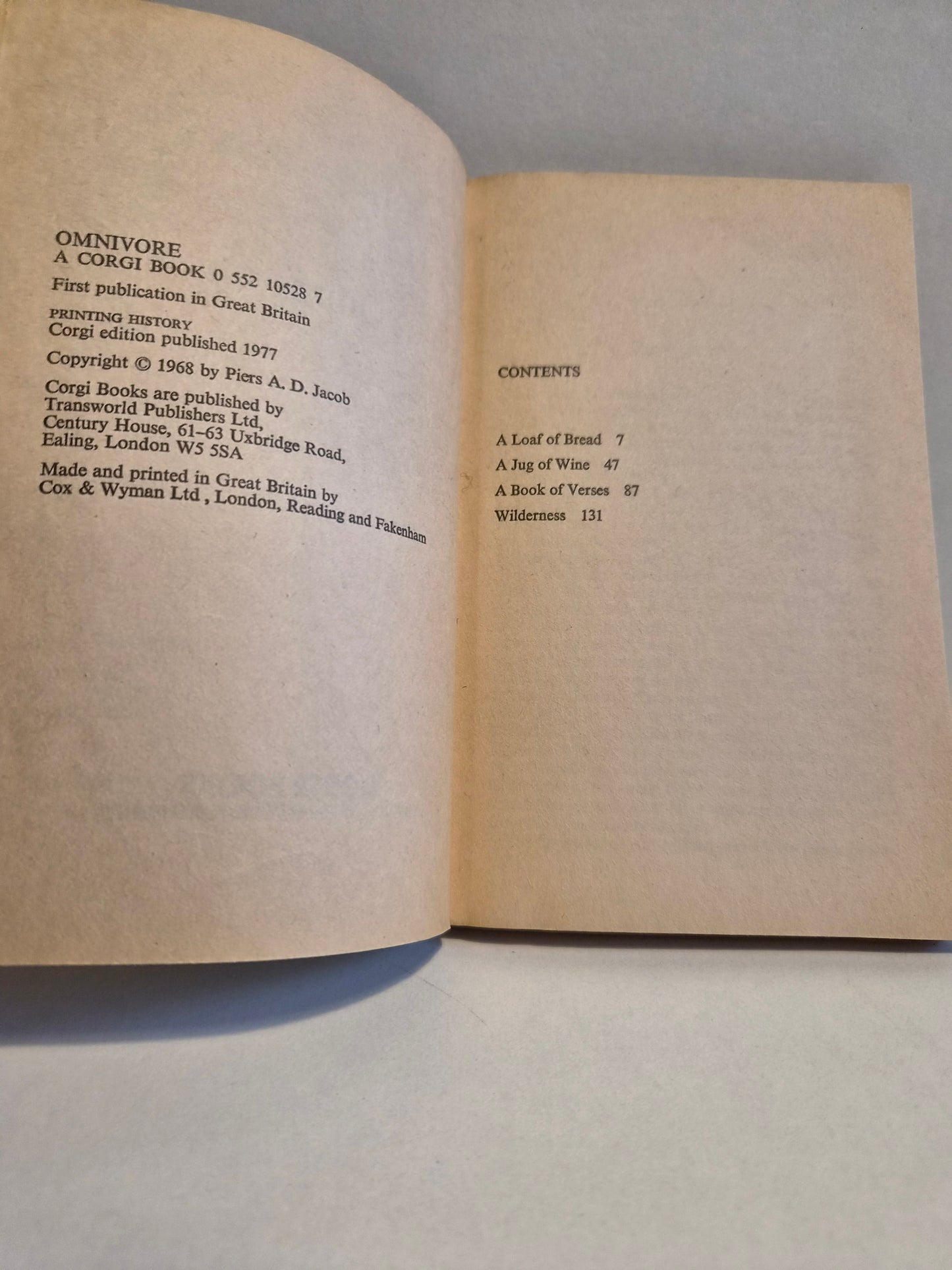 Omnivore by Piers Anthony (1977)