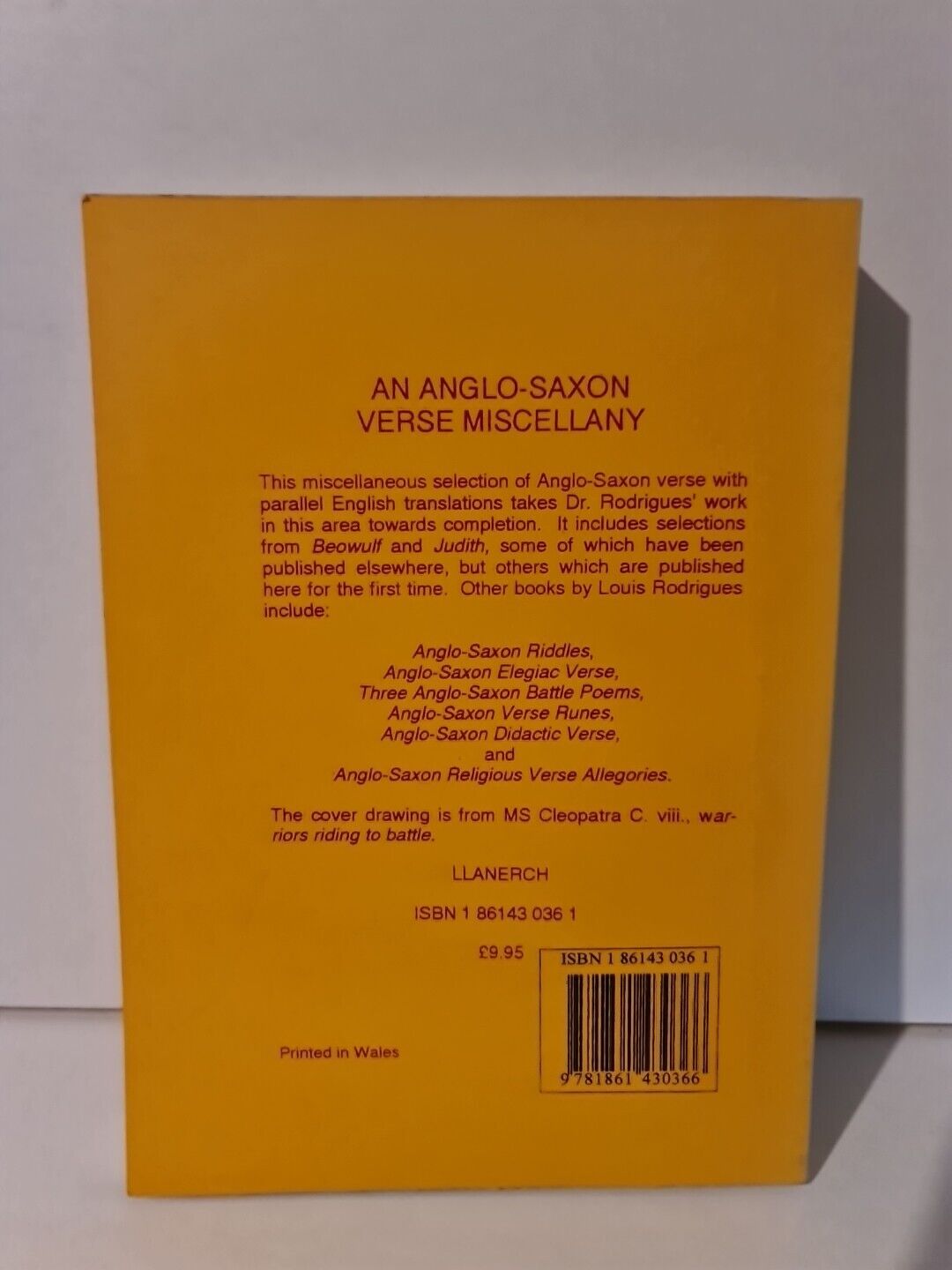 An Anglo-Saxon Verse Miscellany by Louis Rodrigues (1997)