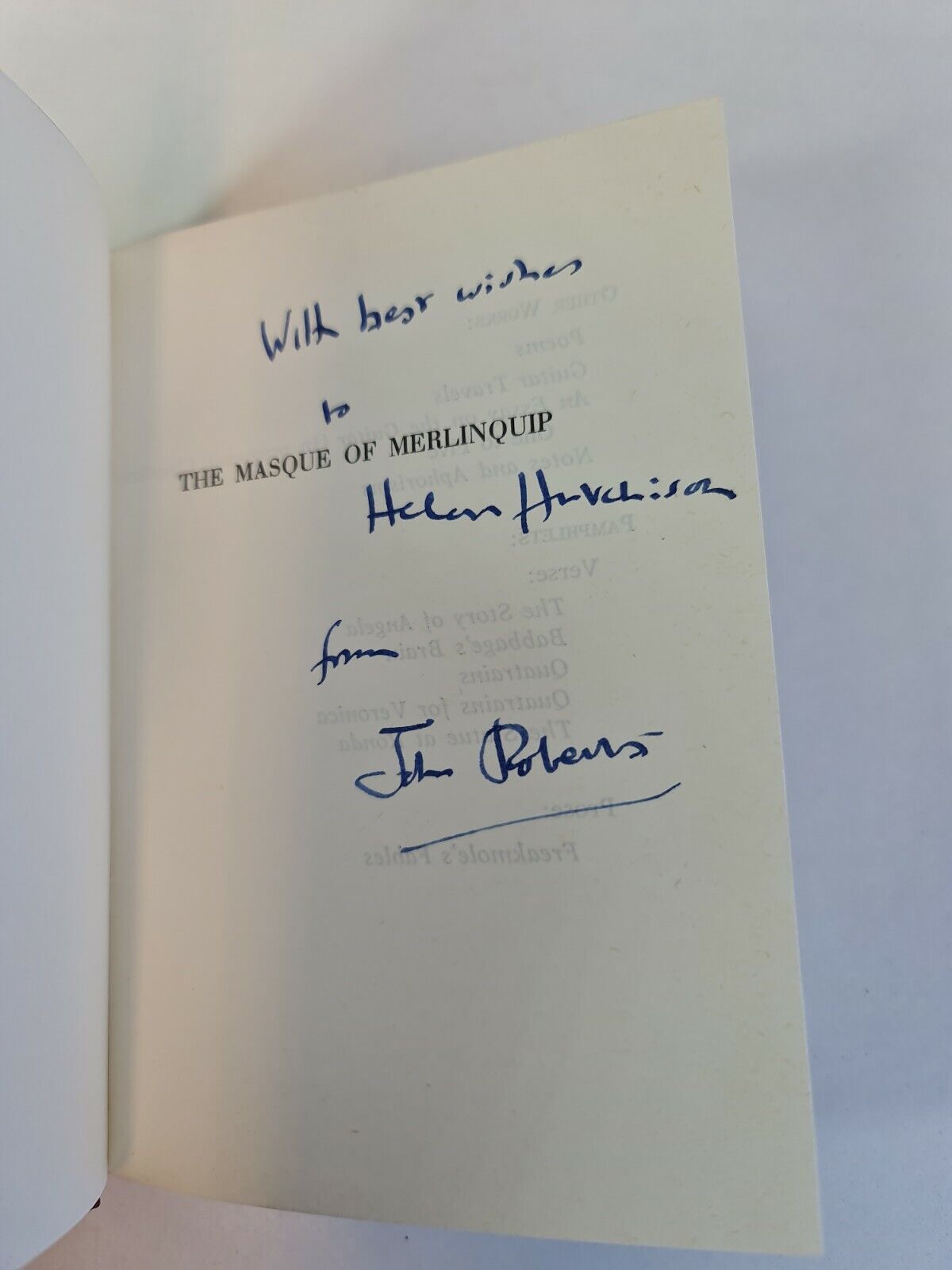 SIGNED The Masque Of Merlinquip by JD Roberts (1980) - 42/500 Copies