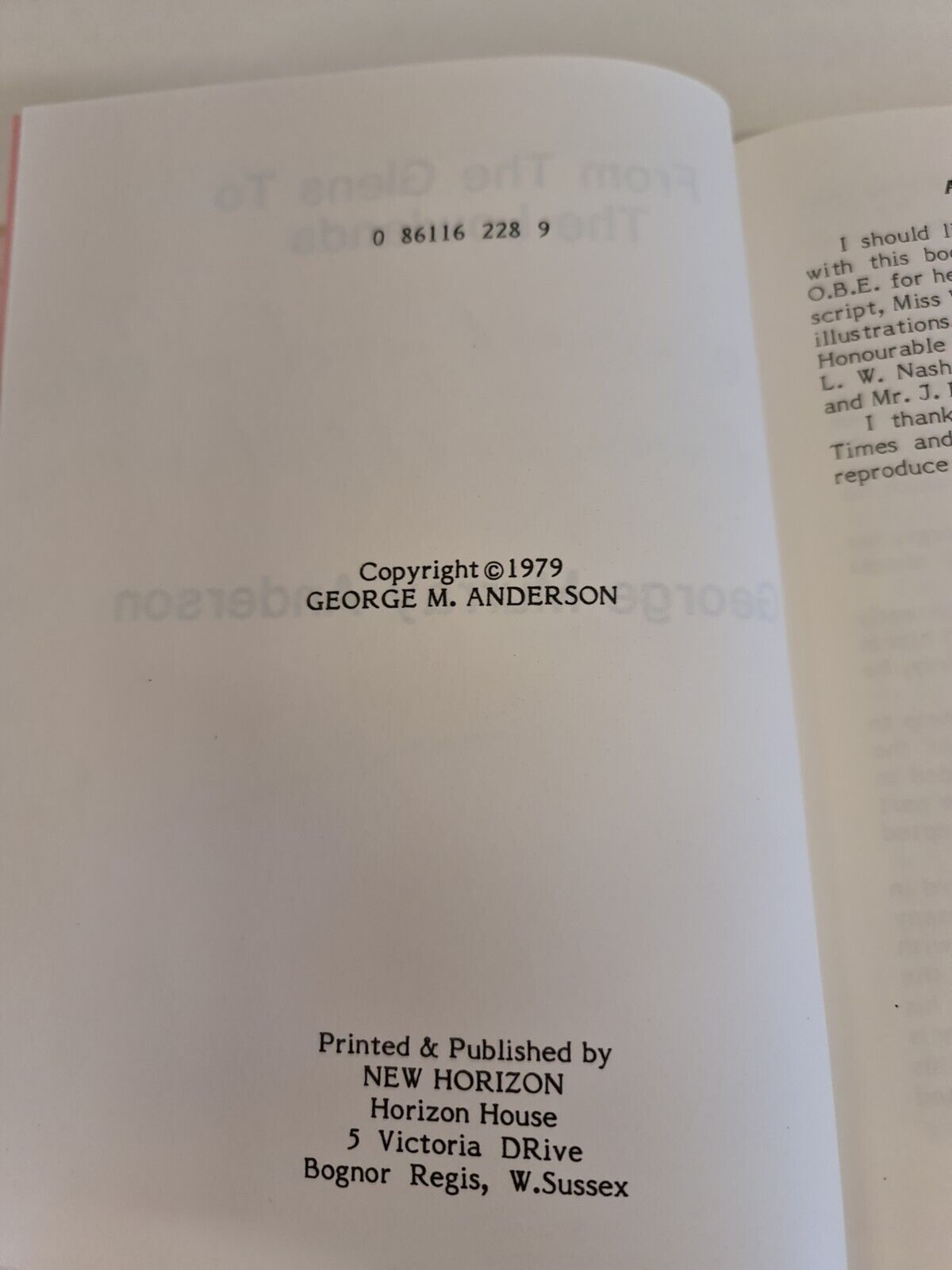 SIGNED From The Glens To The Lowlands by George Murray Anderson - (1979)