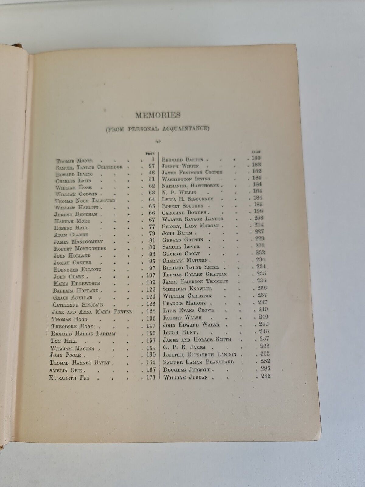Memories of Great Men & Women of the Age from Personal Acquaintance by Hall