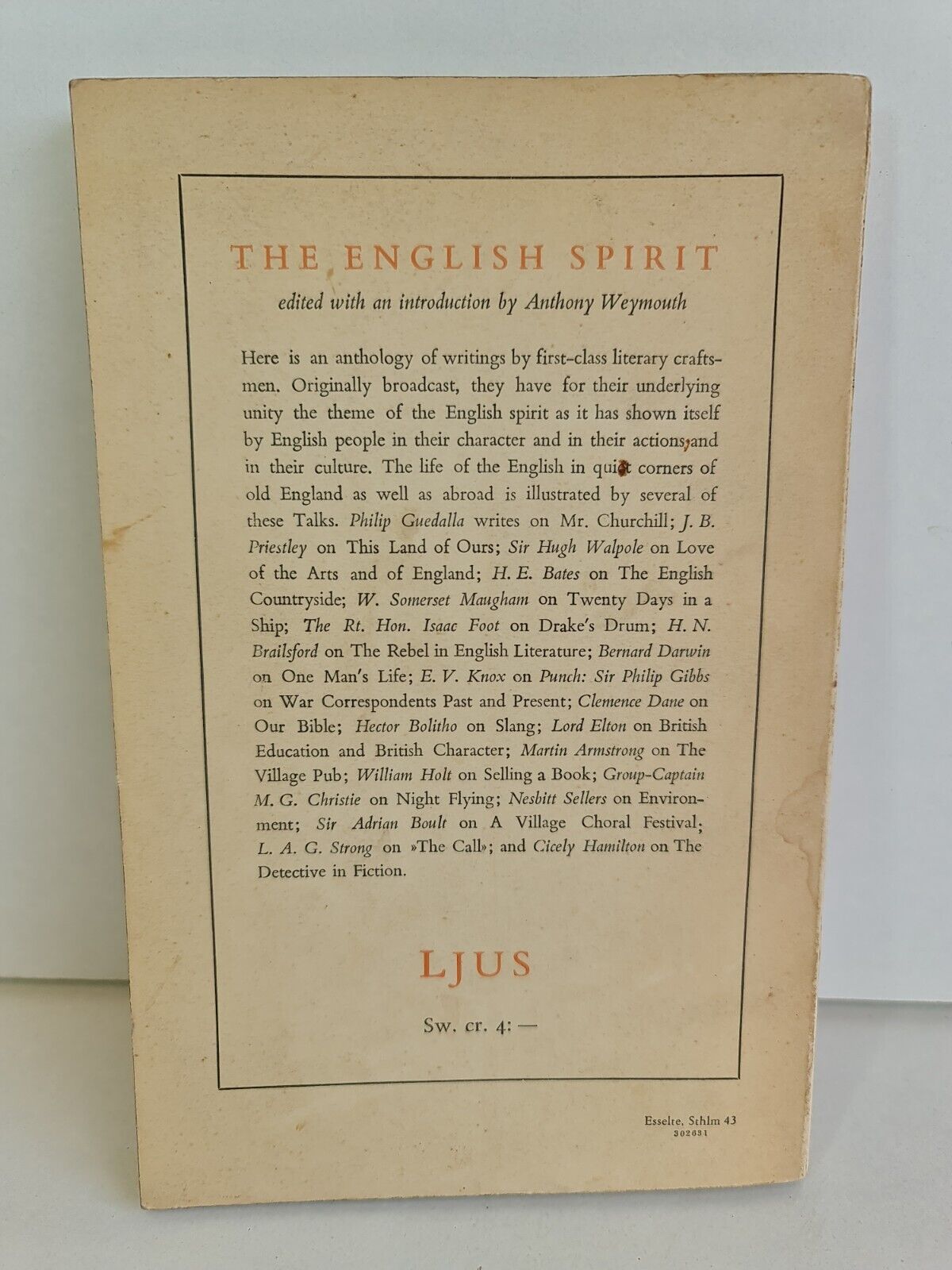 The English Spirit by J B Priestley (1943)