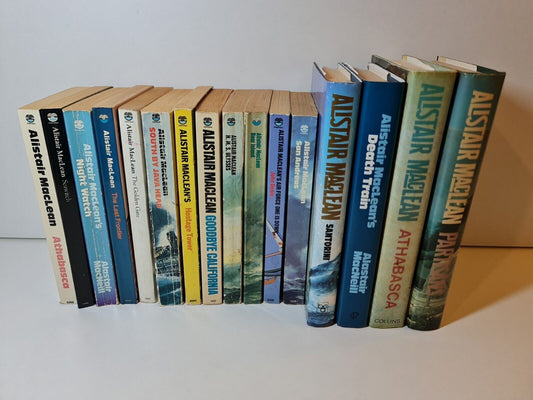 Bundle of 16 Alistair Maclean Books - Partisans / Athabasca / Santorini / etc