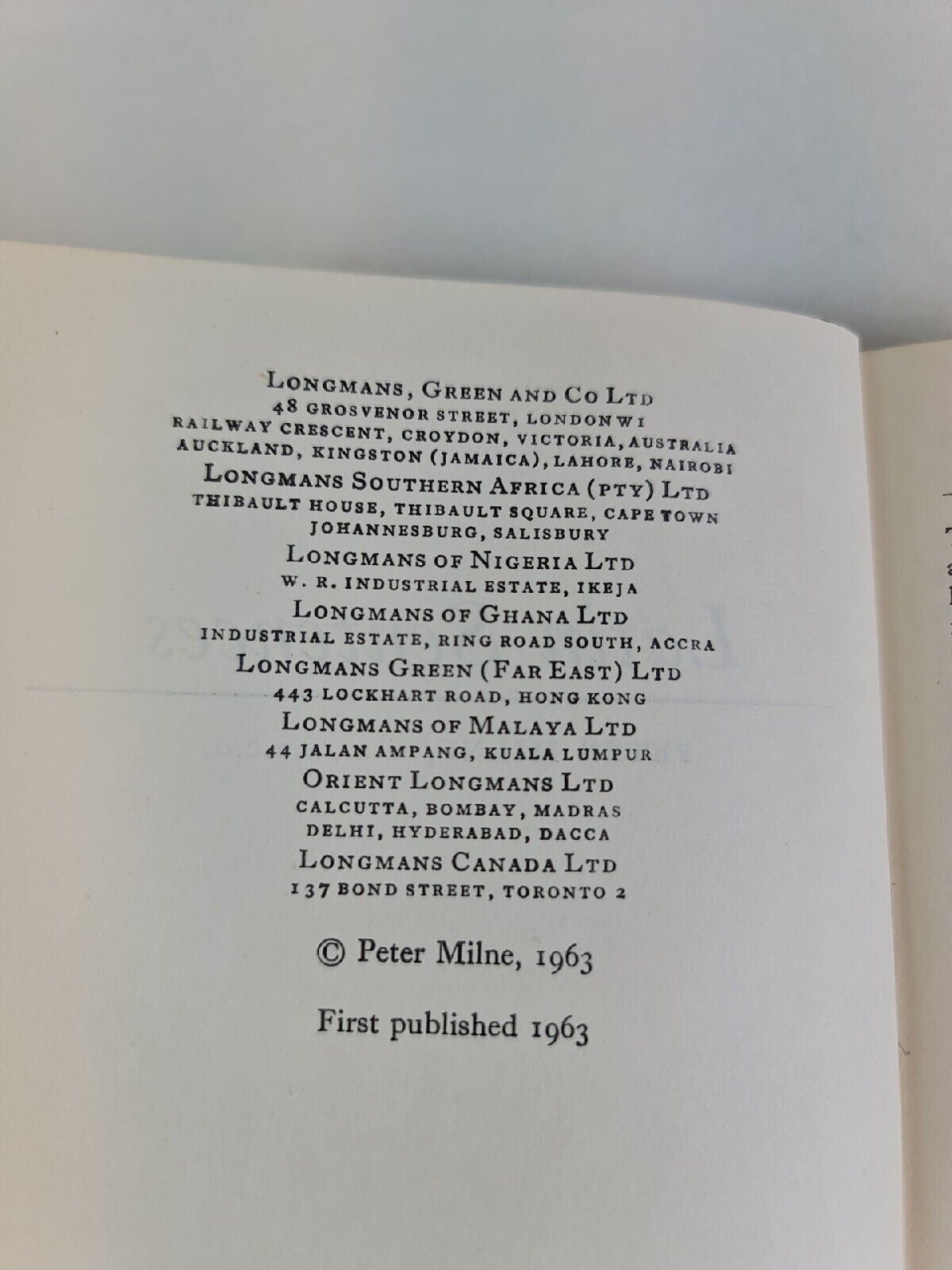 Latin Sentences by Peter Milne (1963)