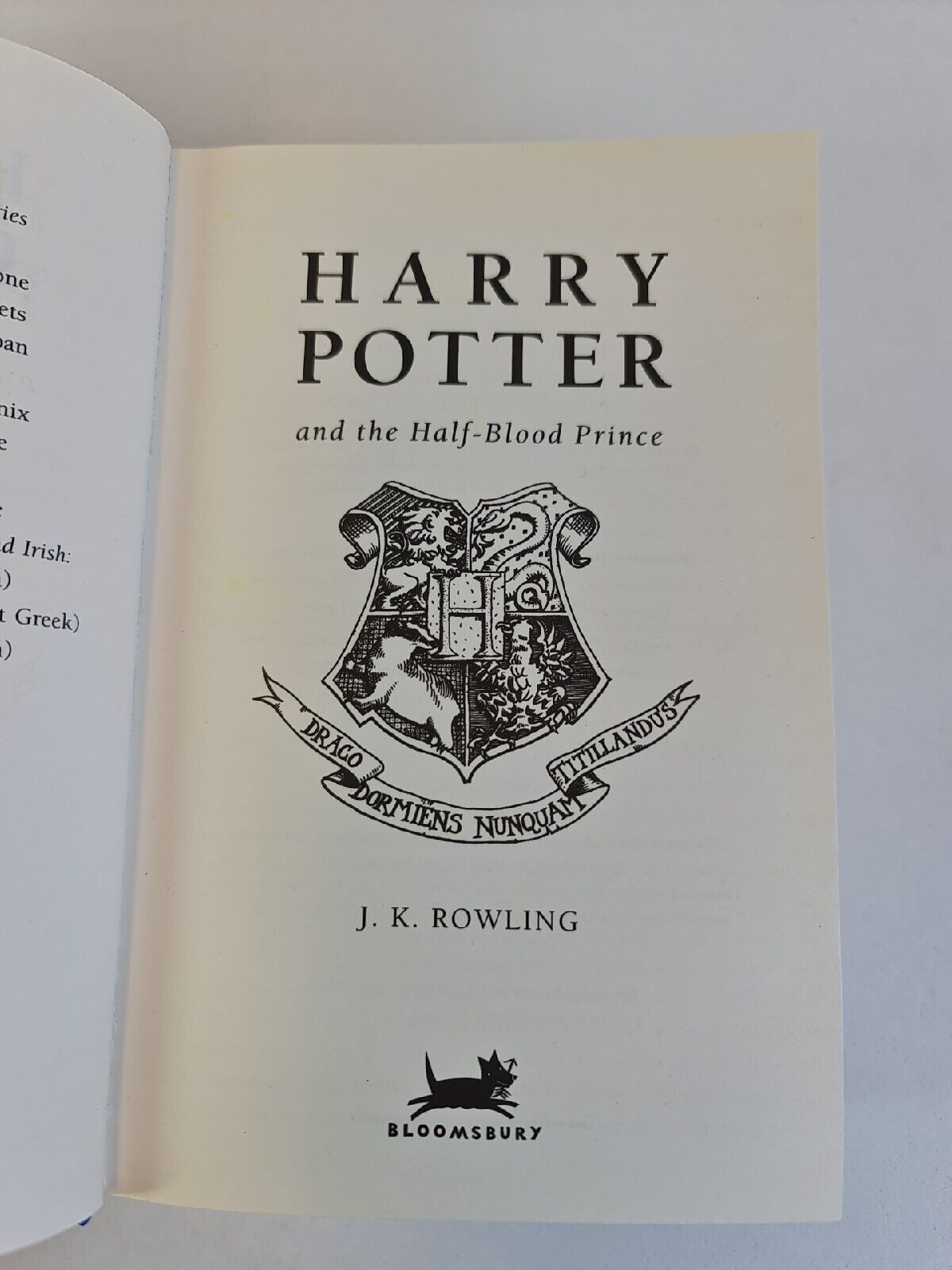 Harry Potter and the Half-Blood Prince by J. K. Rowling (2005) - OWL Misprint