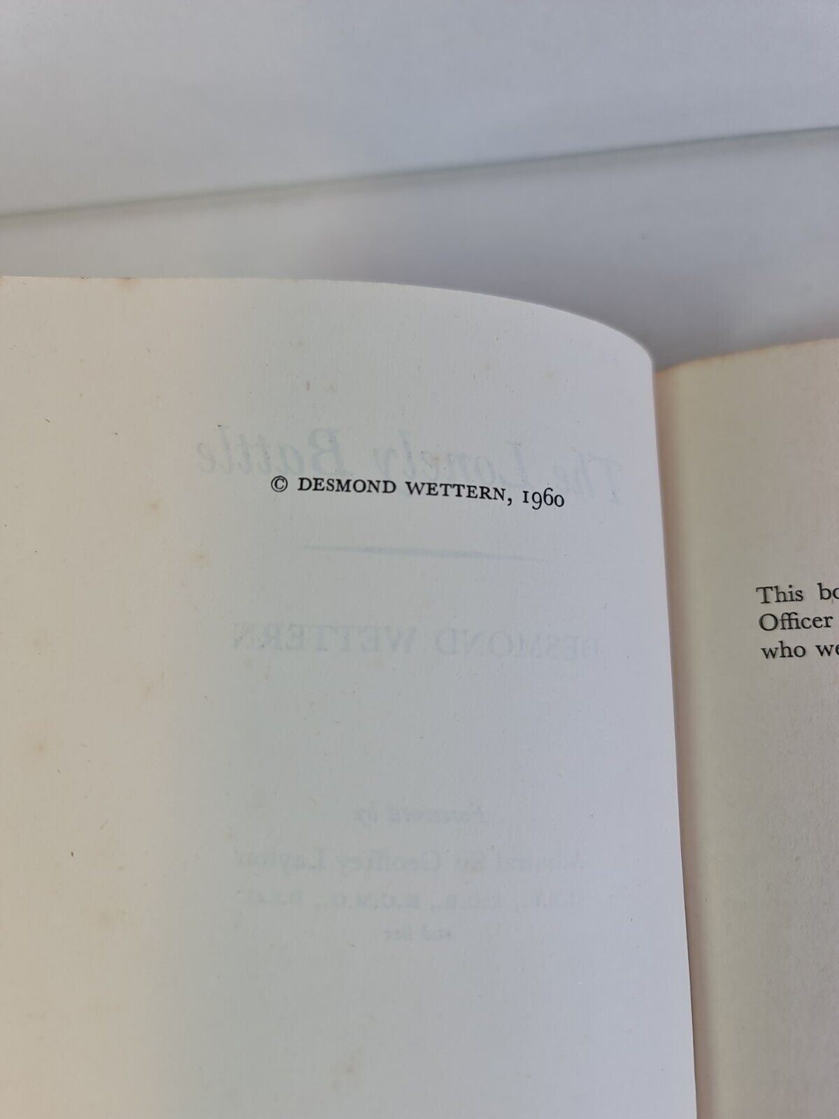 The Lonely Battle by Desmond Wettern (1960)