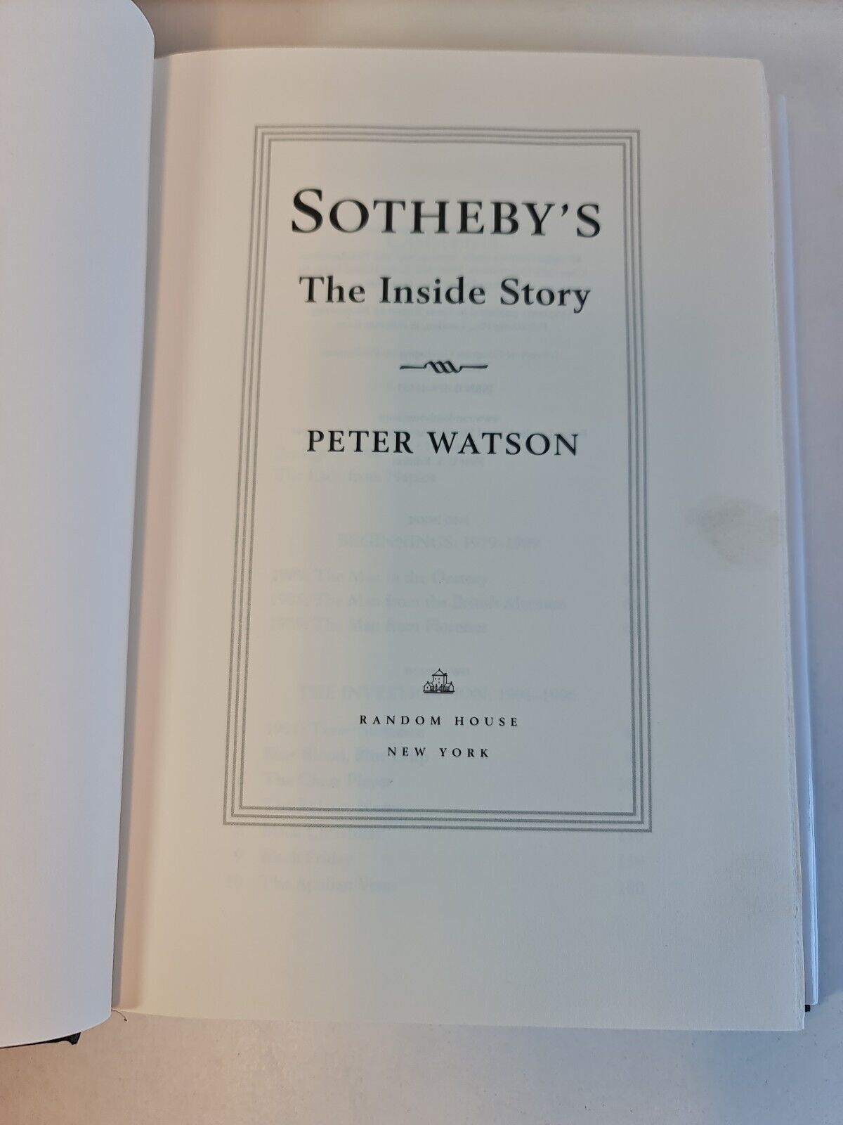 Sotheby's: The Inside Story by Peter Watson (1998)