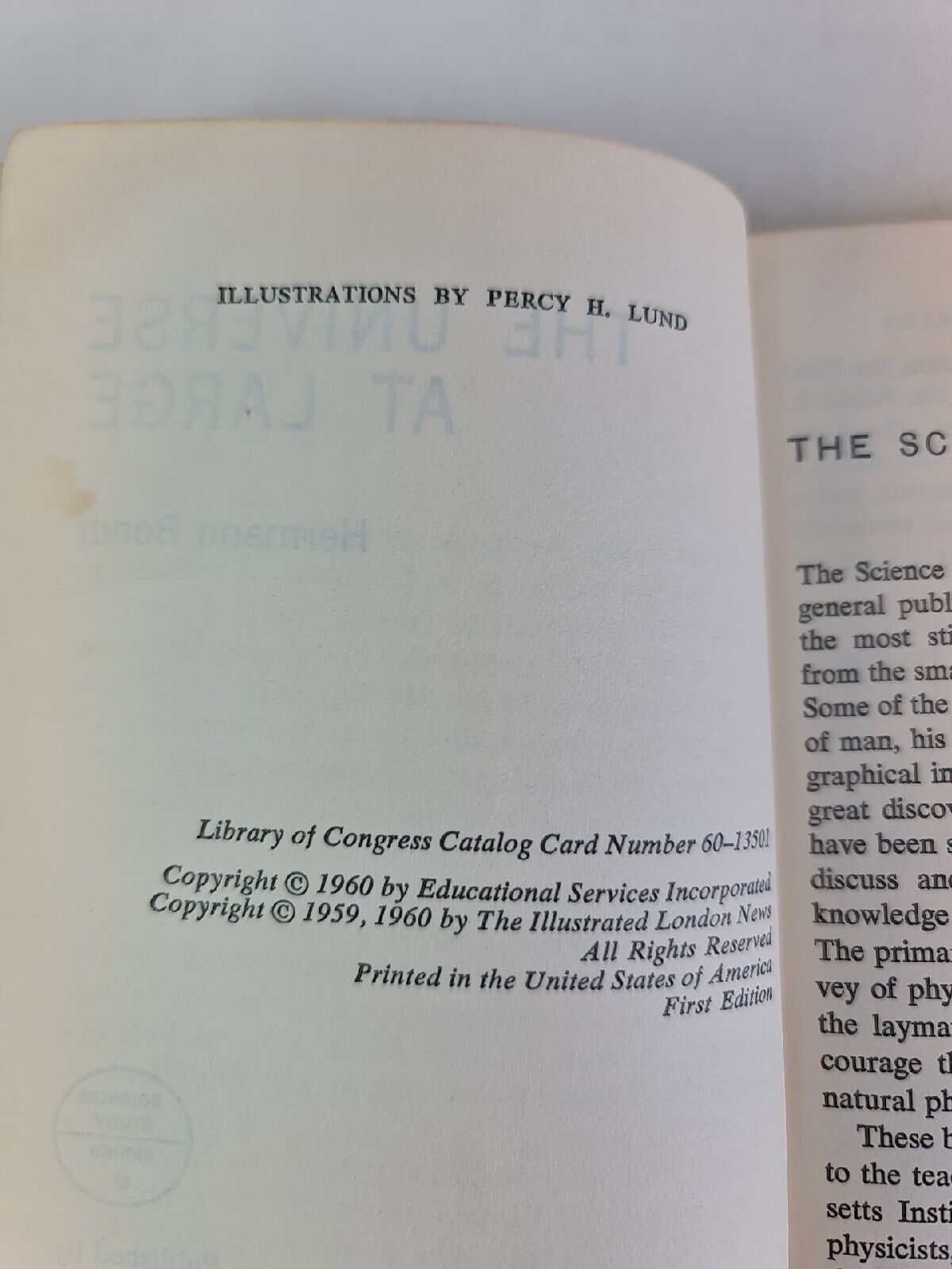 The Universe at Large by Hermann Bondi (1960) Science Study Series