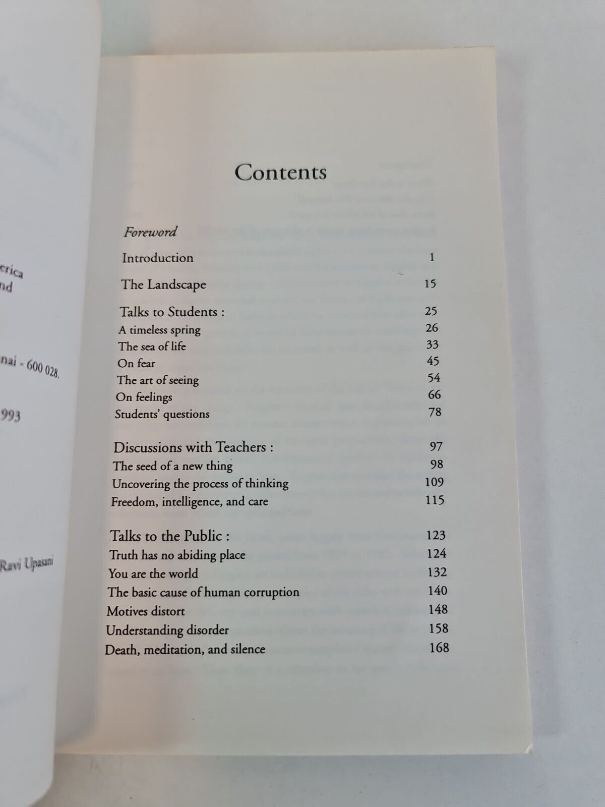 A Timeless Spring by J. Krishnamurti (1999)
