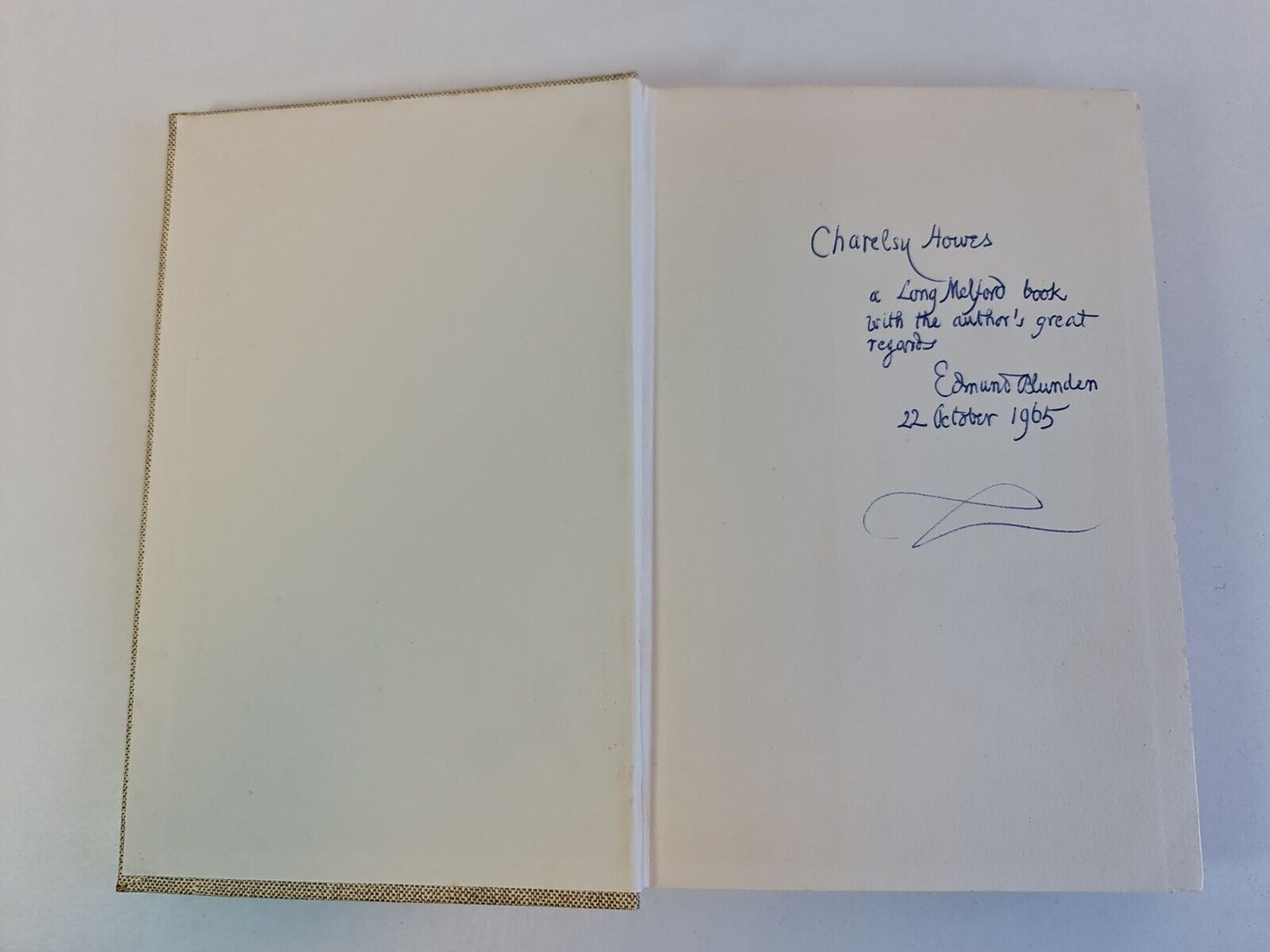 SIGNED Undertones of War by Edmund Blunden (1965)