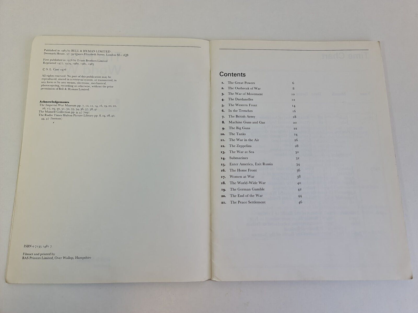 Knowing British History: The First World War by S.L. Case (1983)