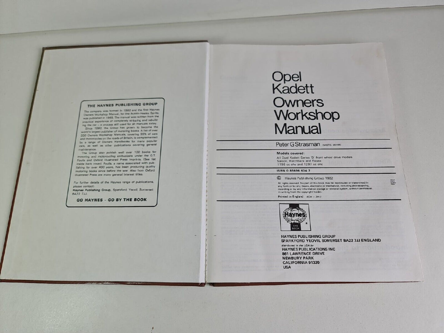 Opel Kadett Owners Workshop Manual - Haynes Hardcover