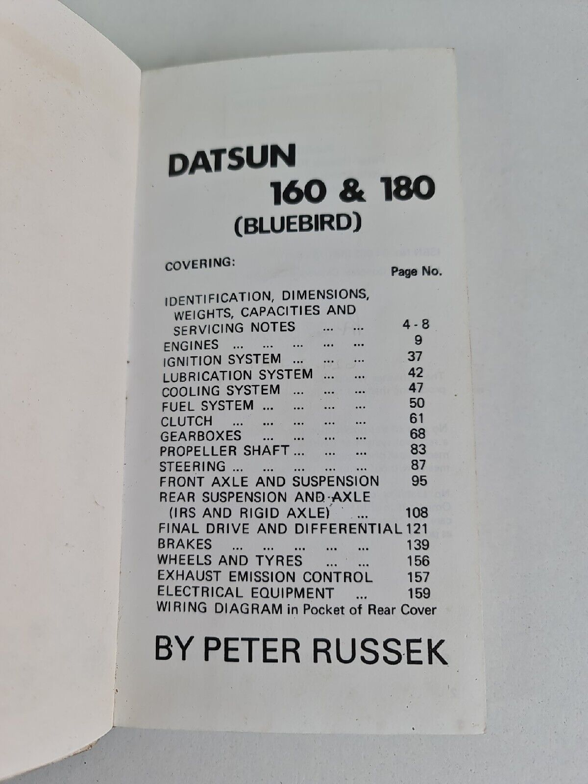 Repair Guide for Datsun Bluebird 160/180B by Peter Russek