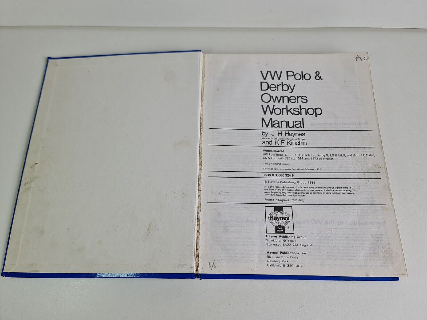 Volkswagen Polo and Derby 1976-82 Haynes Owner's Workshop Manual