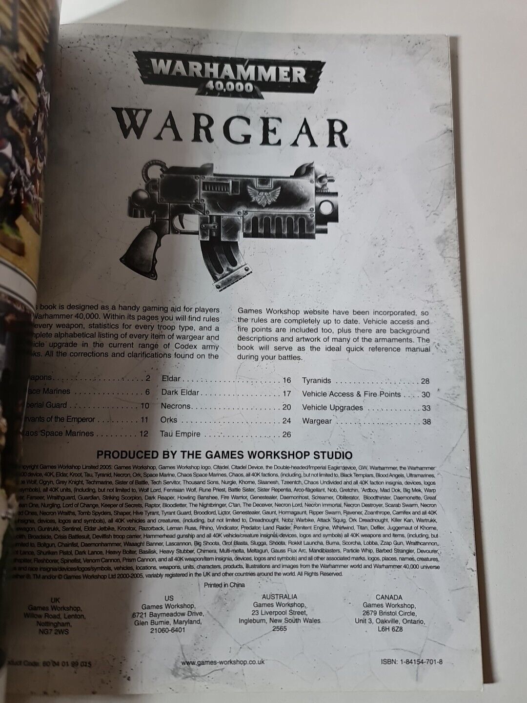 Warhammer 40,000 Wargear - Weapons & Wargear Reference Manual (2006)