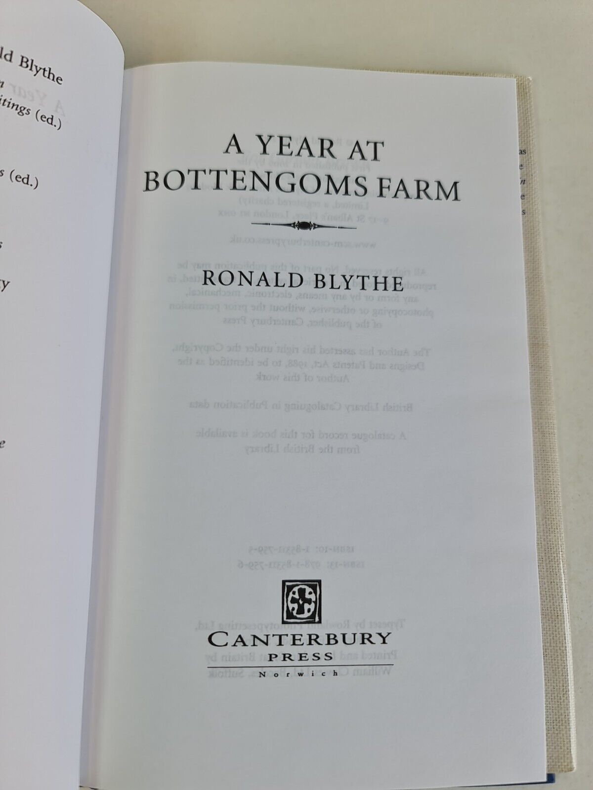 A Year at Bottengoms Farm by Ronald Blythe (2006)