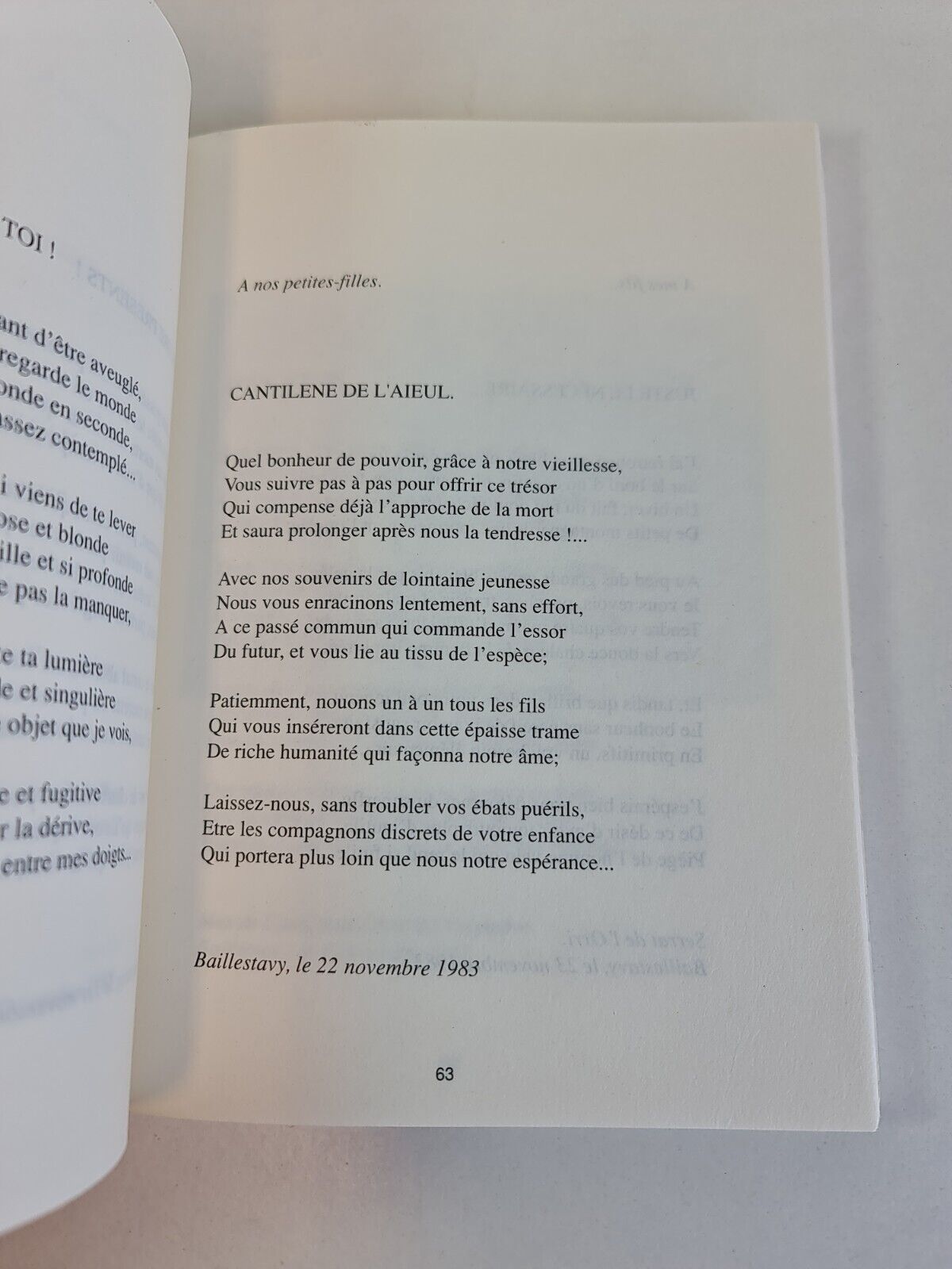 SIGNED - Poetry - Les Yeux Vivants by Alain Taurinya (1990) - French