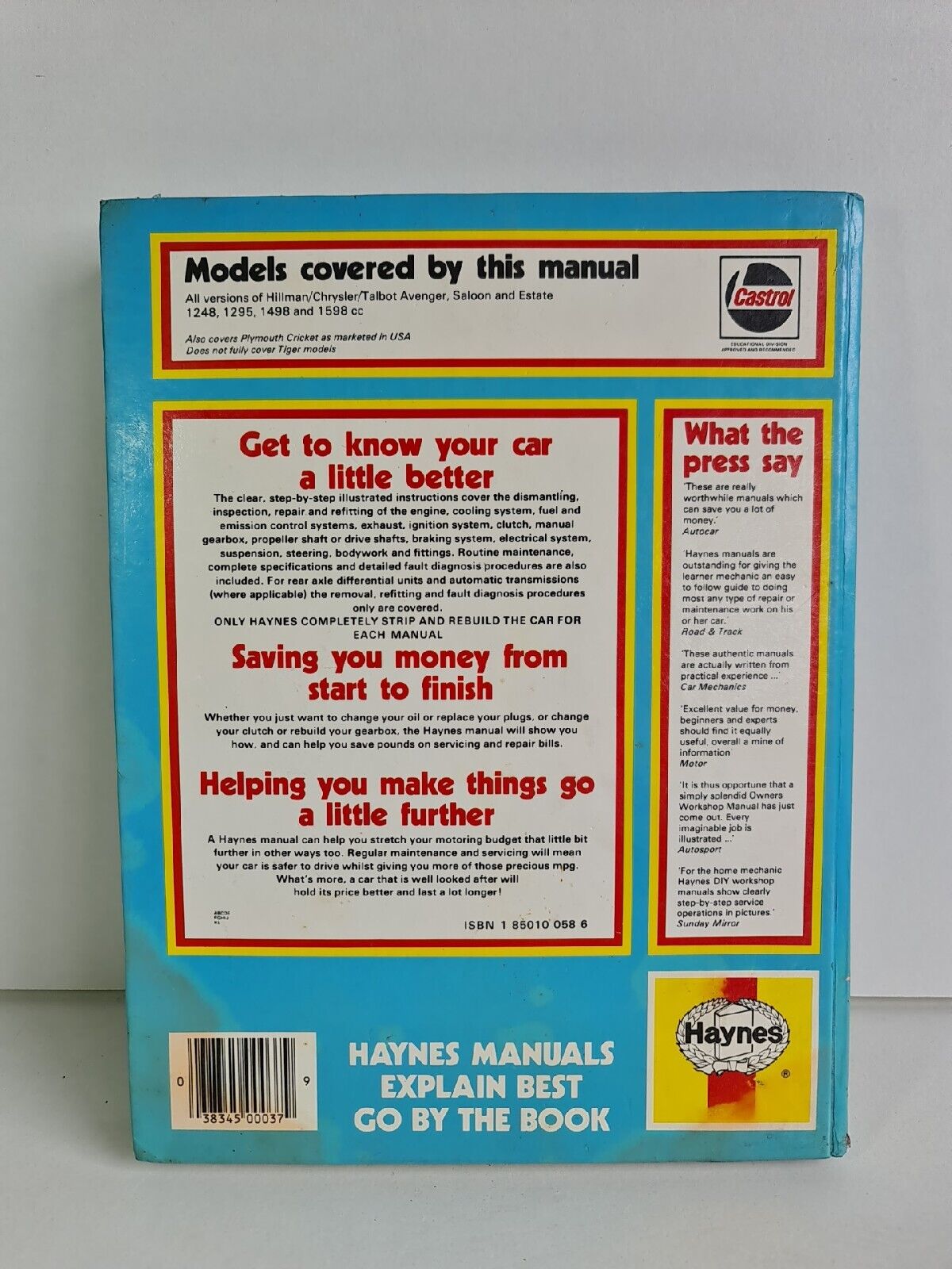 Avenger 1970-82 Haynes Owners Workshop Manual