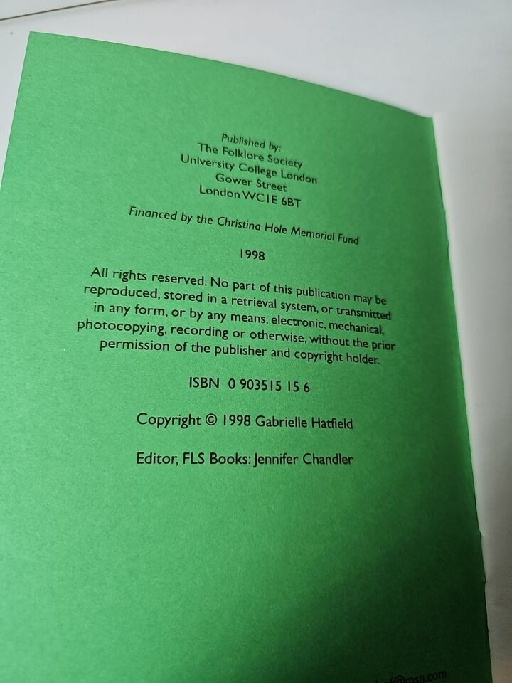 SIGNED Warts: Summary of Wart-Cure Survey by Gabrielle Hatfield (1998)