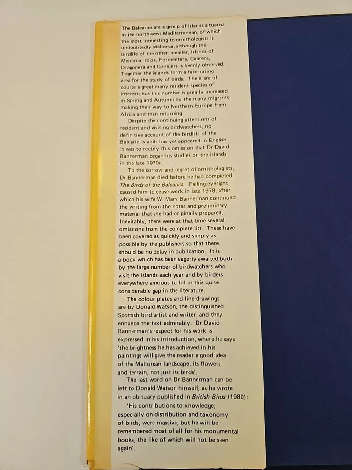 Birds of the Balearics by David Bannerman (1983)