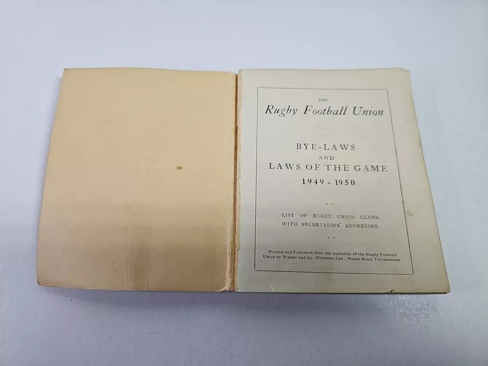 The Rugby Football Union: Bye-Laws And Laws Of The Game. 1949-50