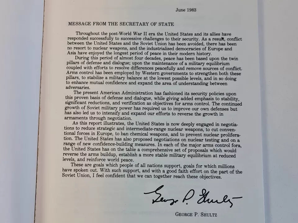 Security and Arms Control: Search for a More Stable Peace by Shultz (1983)