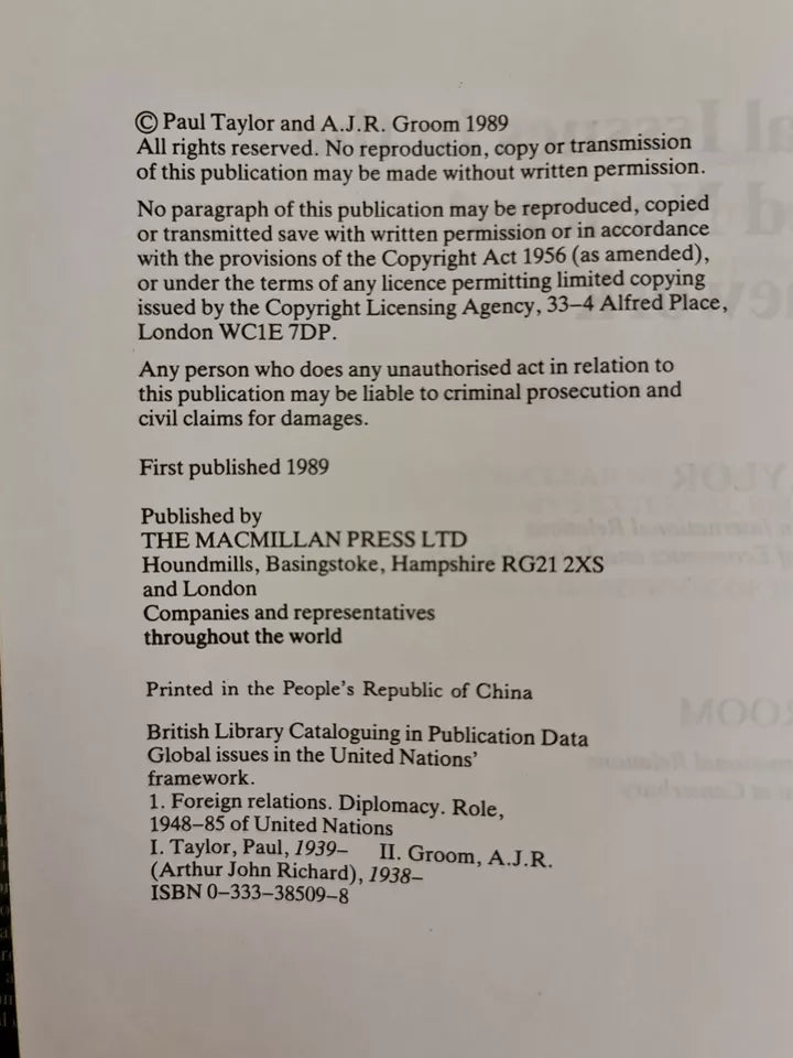 Global Issues in the United Nations Framework (1989)