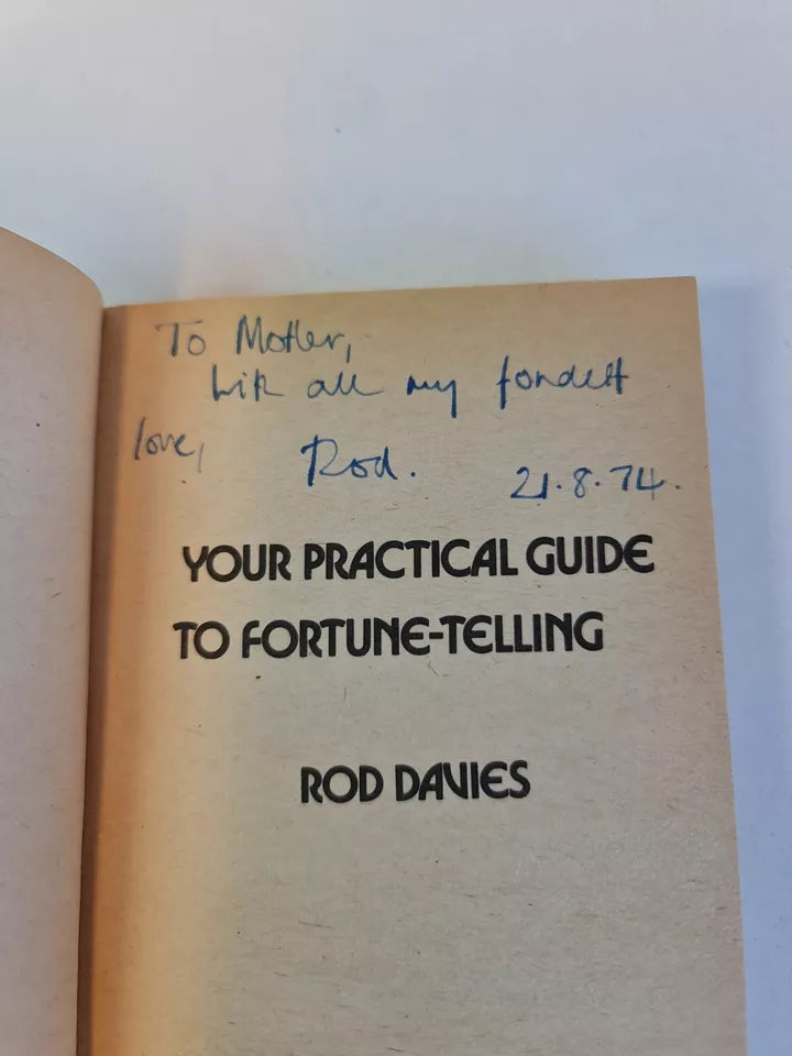 SIGNED Your Practical Guide to Fortune-Telling by Rob Davies (1974)