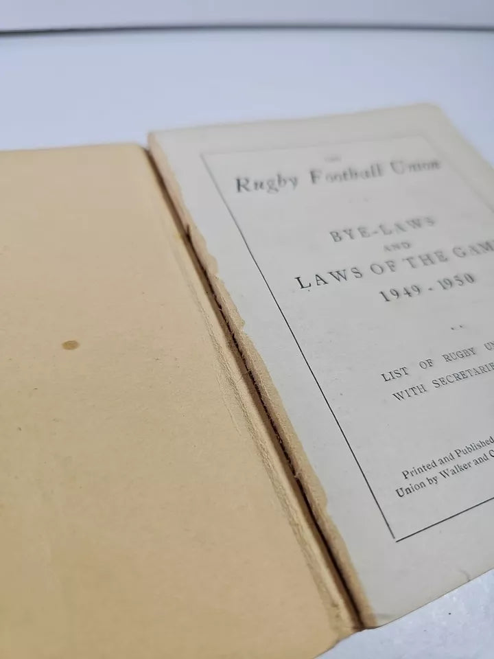 The Rugby Football Union: Bye-Laws And Laws Of The Game. 1949-50
