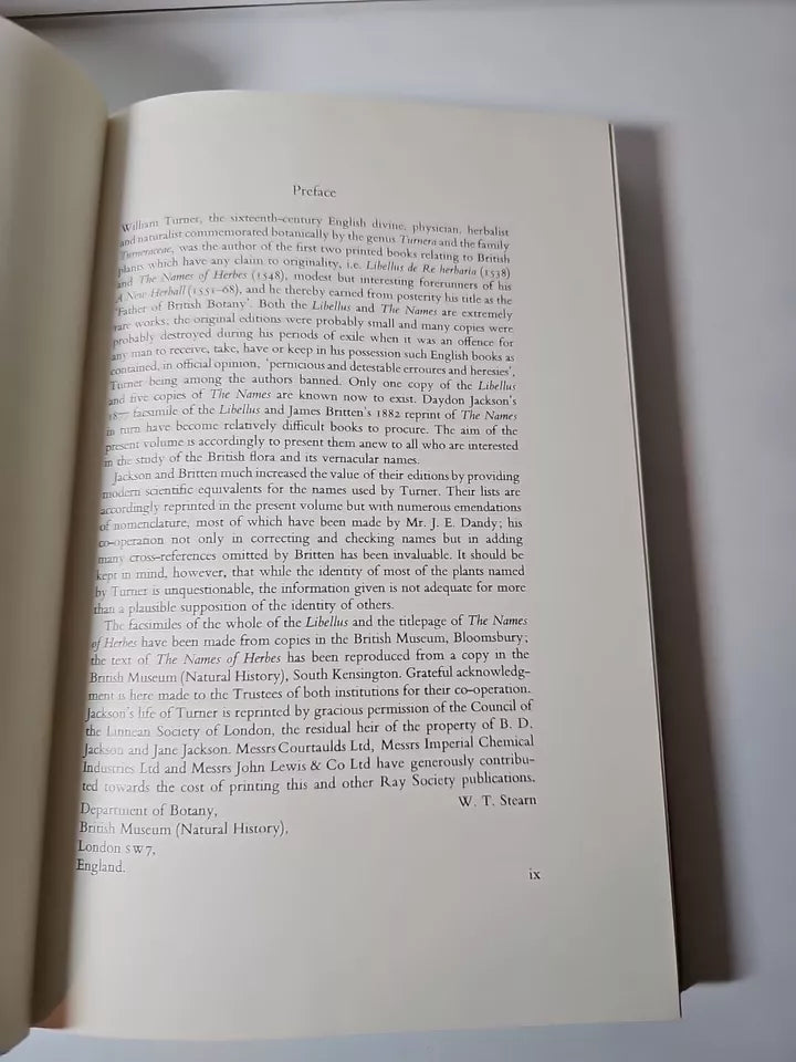 Libellus de Re Herbaria 1538 / The Names of Herbs 1548 Facsimiles (1965)