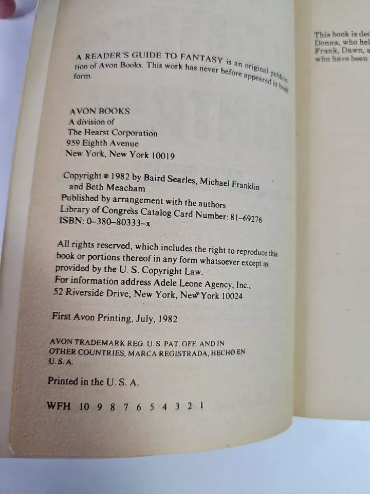 A Reader's Guide to Fantasy by Baird Searles (1982)