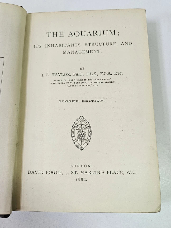The Aquarium: Its Inhabitants, Structure... by Taylor (1881)