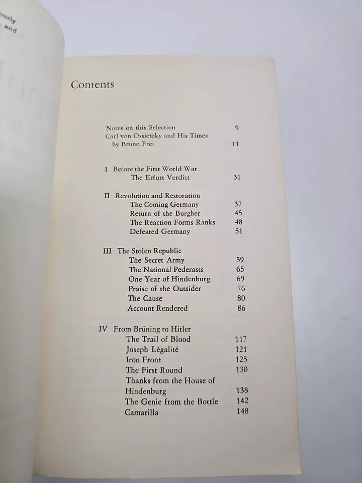 The Stolen Republic, Selected Writings of Carl von Ossietzky (1971)