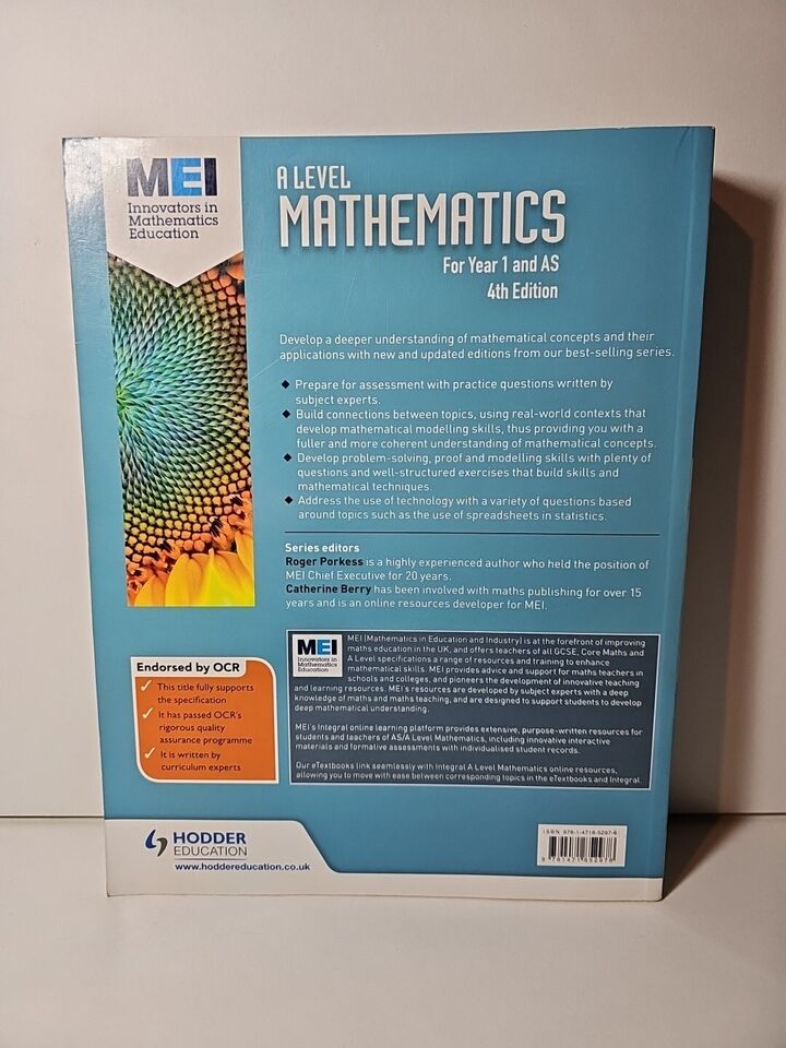 MEI A Level Mathematics Year 1 (AS) 4th Edition by Cath Moore (2017)