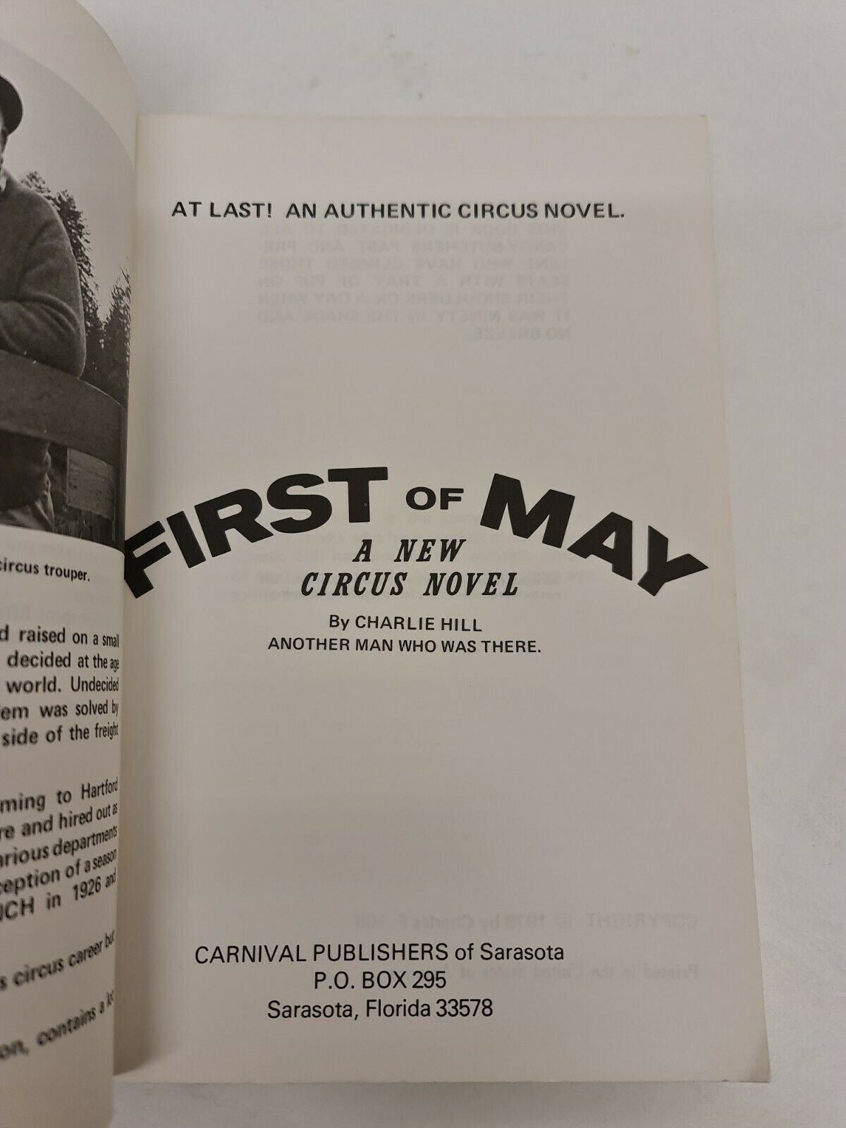 First of May. A New Circus Novel by Charlie Hill