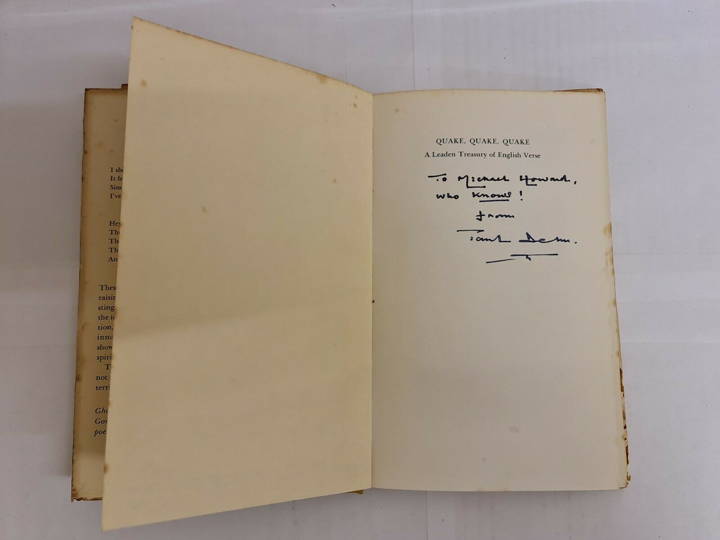 SIGNED - Quake, Quake, Quake by Paul Dehn