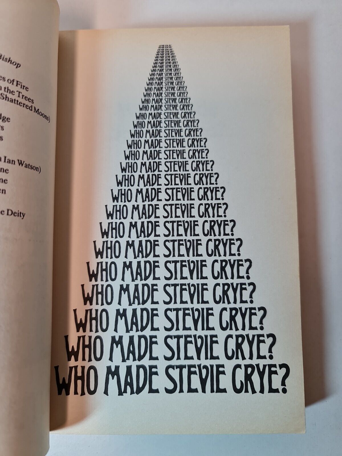Who Made Stevie Crye? by Michael Bishop (1987)
