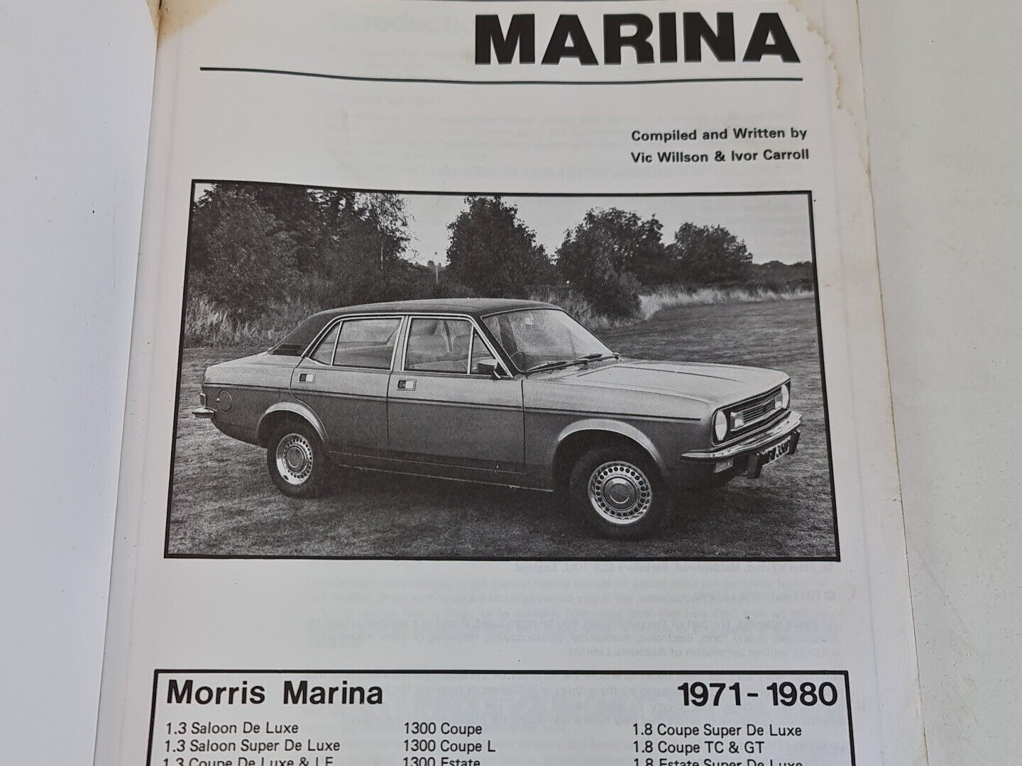 Moris Marina 1971-1980 Car Repair Manual - Autodata (1983)