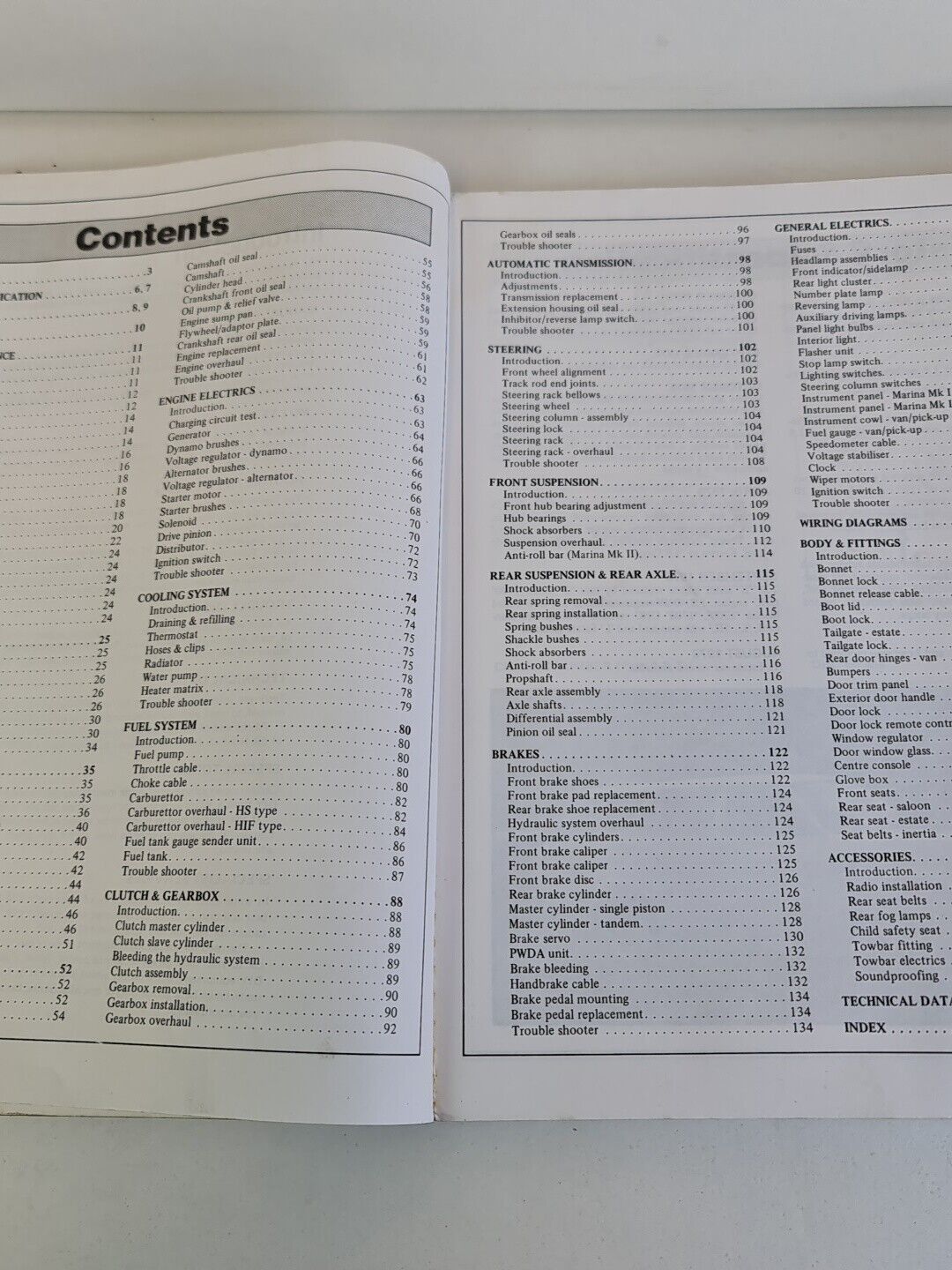 Moris Marina 1971-1980 Car Repair Manual - Autodata (1983)