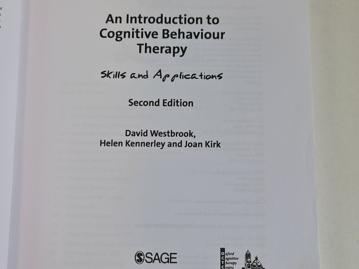 An Introduction to Cognitive Behaviour Therapy... by David Westbrook (2011)