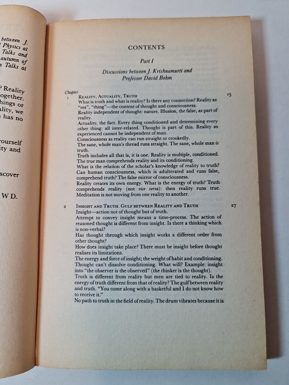 Truth and Actuality by J. Krishnamurti (1991)