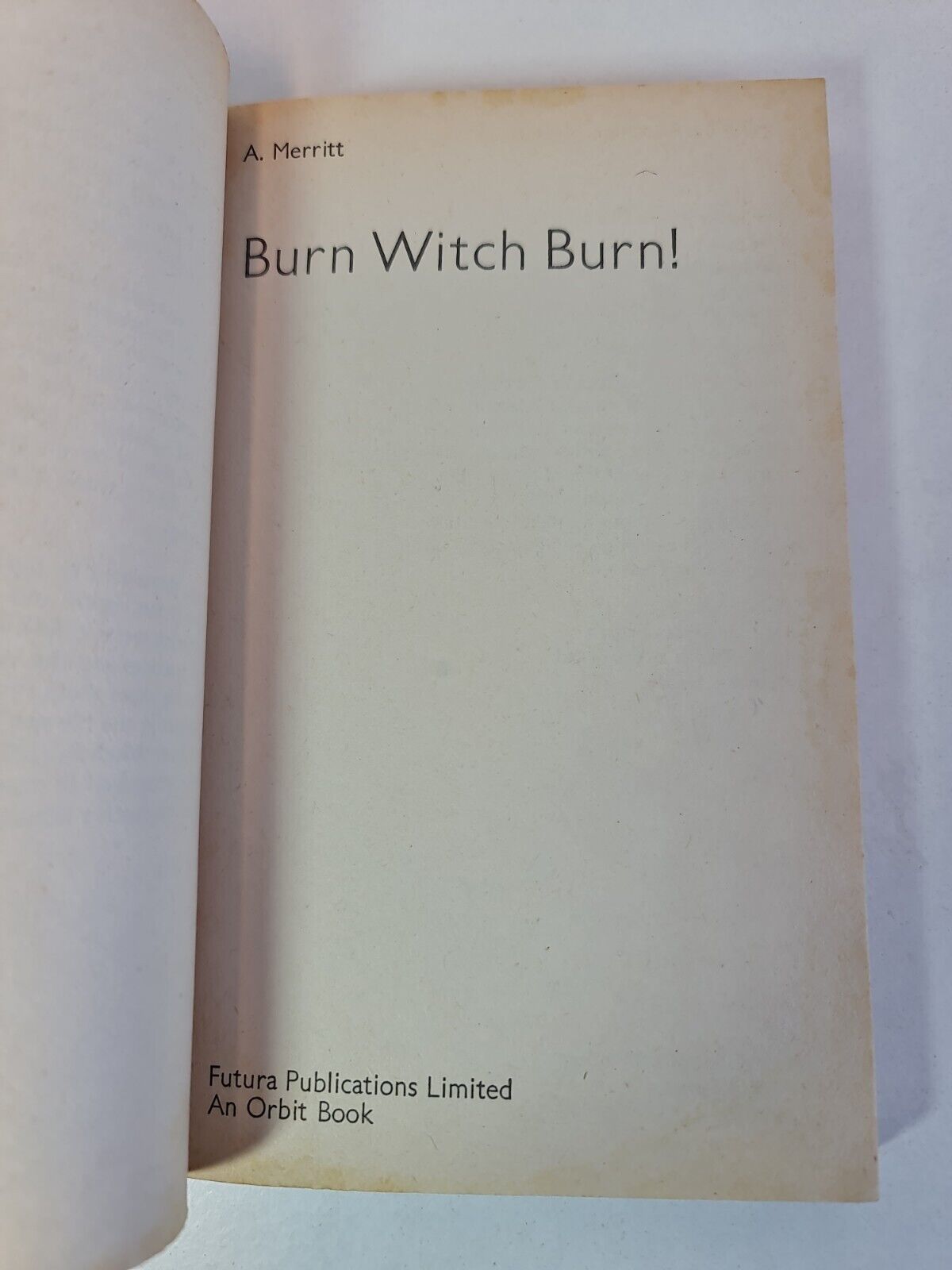 Burn Witch Burn! by Abraham Merritt (1974)