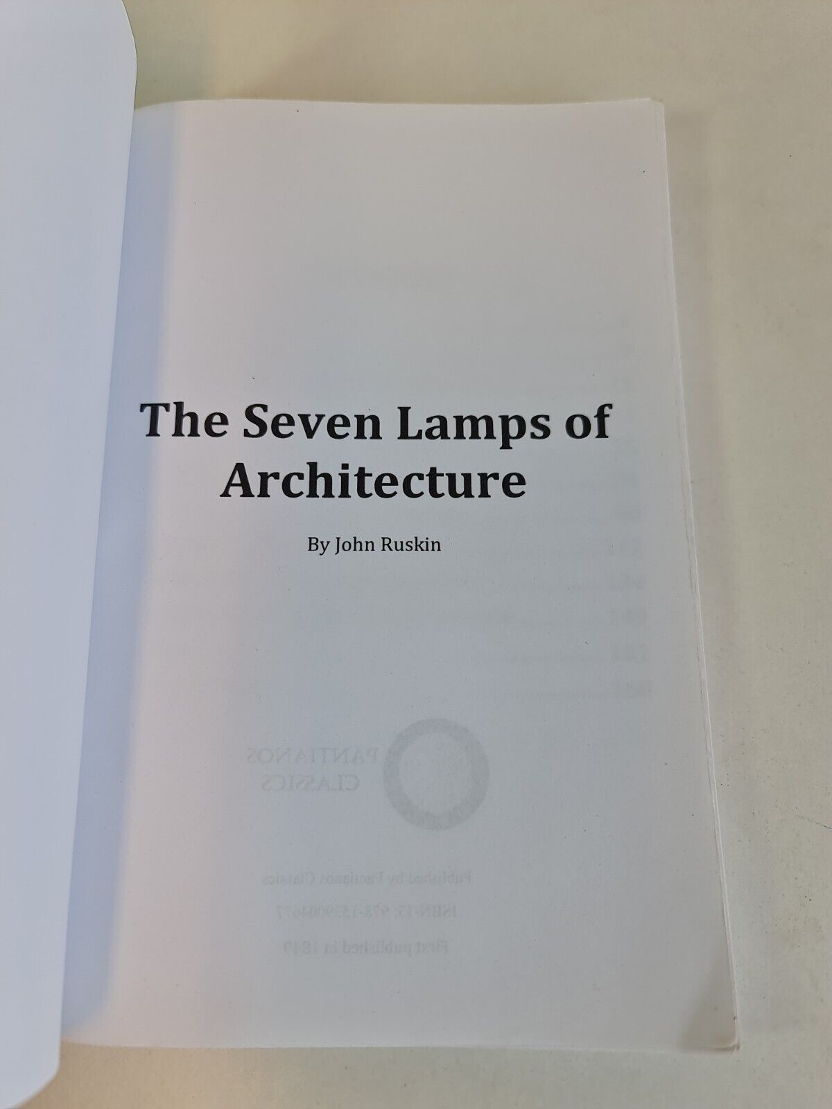 The Seven Lamps of Architecture by John Ruskin