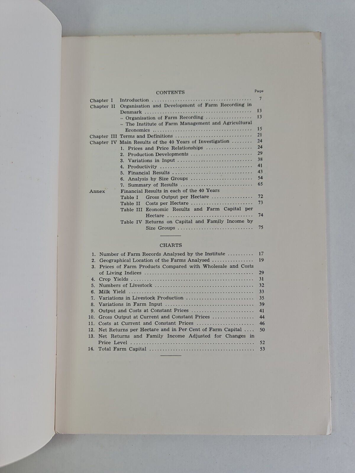 Technical and Economic Changes in Danish Farming 1917-1957