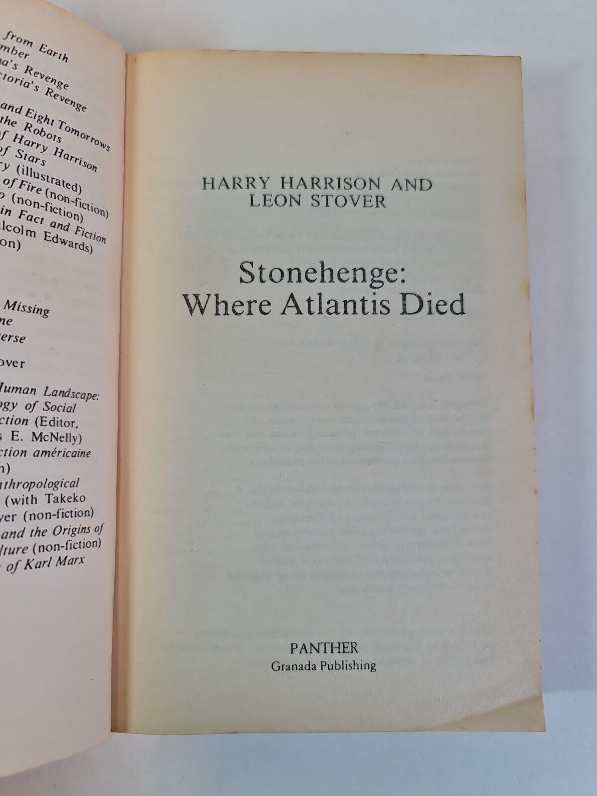 Stonehenge: Where Atlantis Died by Harry Harrison, Leon E. Stover (1985)