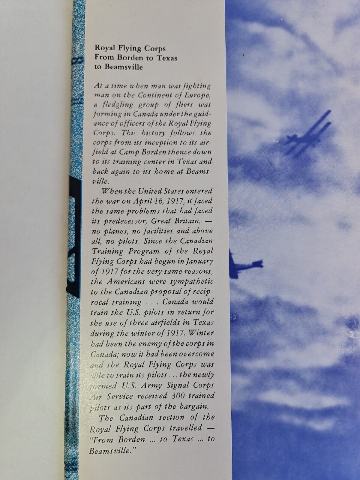 Royal Flying Corps: Borden to Texas to Beamsville by Chajkowsky (1979)