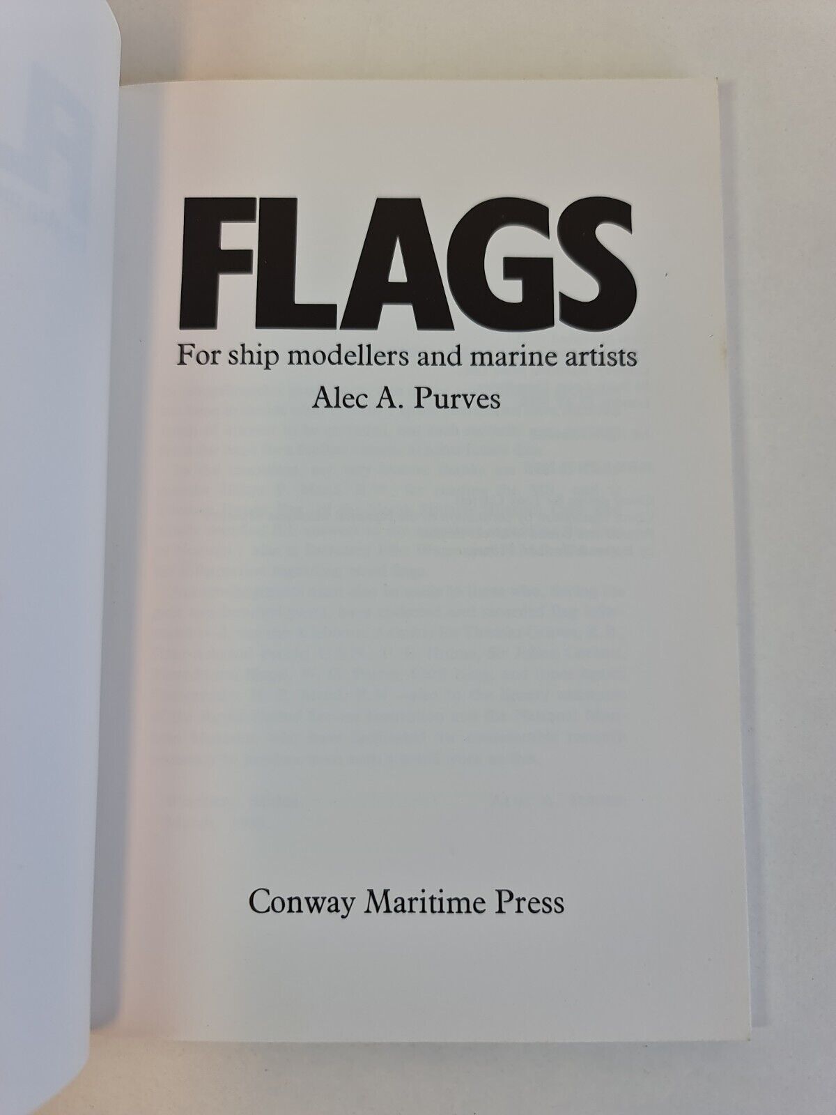 Flags: For Ship Modellers and Marine Artists by Alec A. Purves (1983)