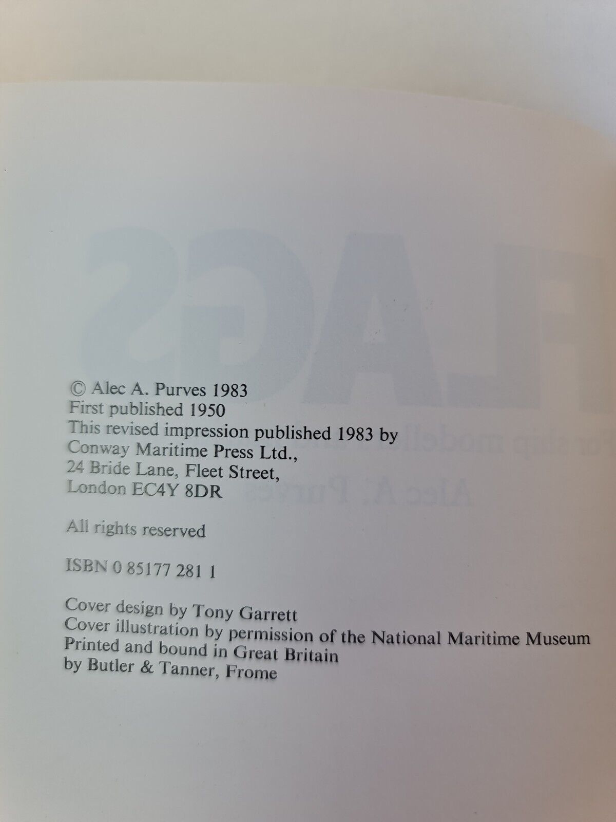 Flags: For Ship Modellers and Marine Artists by Alec A. Purves (1983)